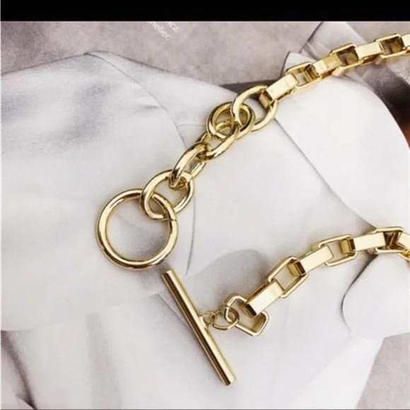 New 18k Chunky Gold Chain Necklace, nice Necklace, cute Necklace - Picture 5 of 6